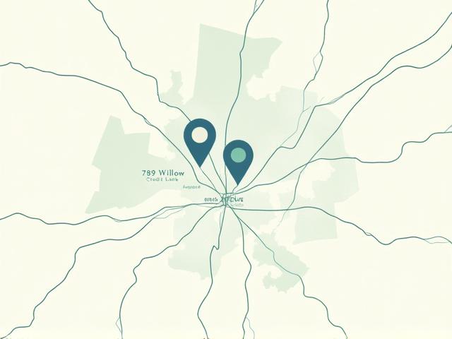 Map showing Rhythm Bloom's office location at 789 Willow Creek Lane, Austin, Texas.
