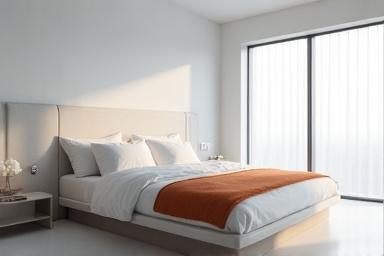 Eight Sleep Pod Cover on a bed, showing temperature control panel